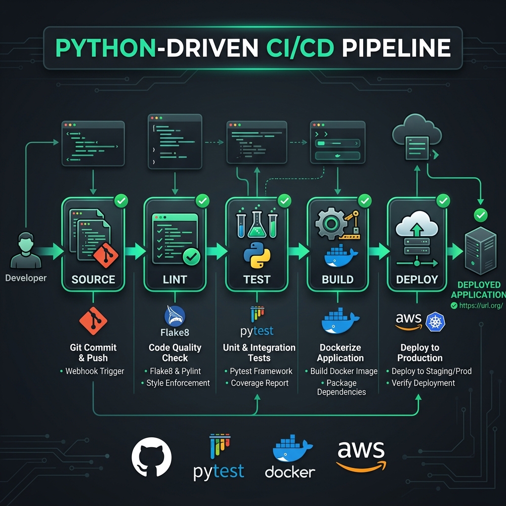 CI/CD Pipeline — Technical orchestration of Linting, Testing, and Deployment Quality Gates