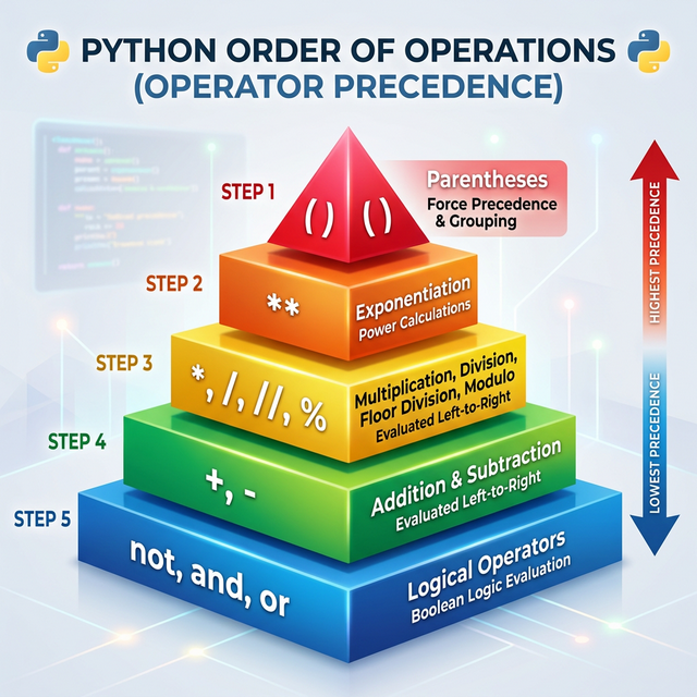 Operator Precedence Ladder — Identifying which Python operations happen first