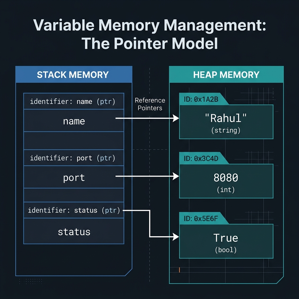 Variable Memory Management — The Reference Model: Understanding how identifiers point to objects in memory