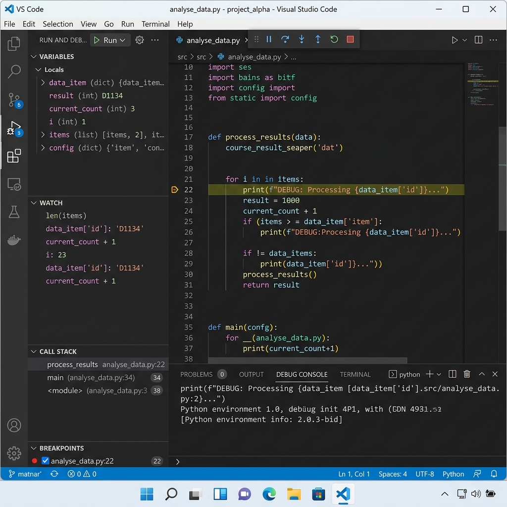 VS Code Debugger Guide — Breakpoints, Variables, and Stepping Control